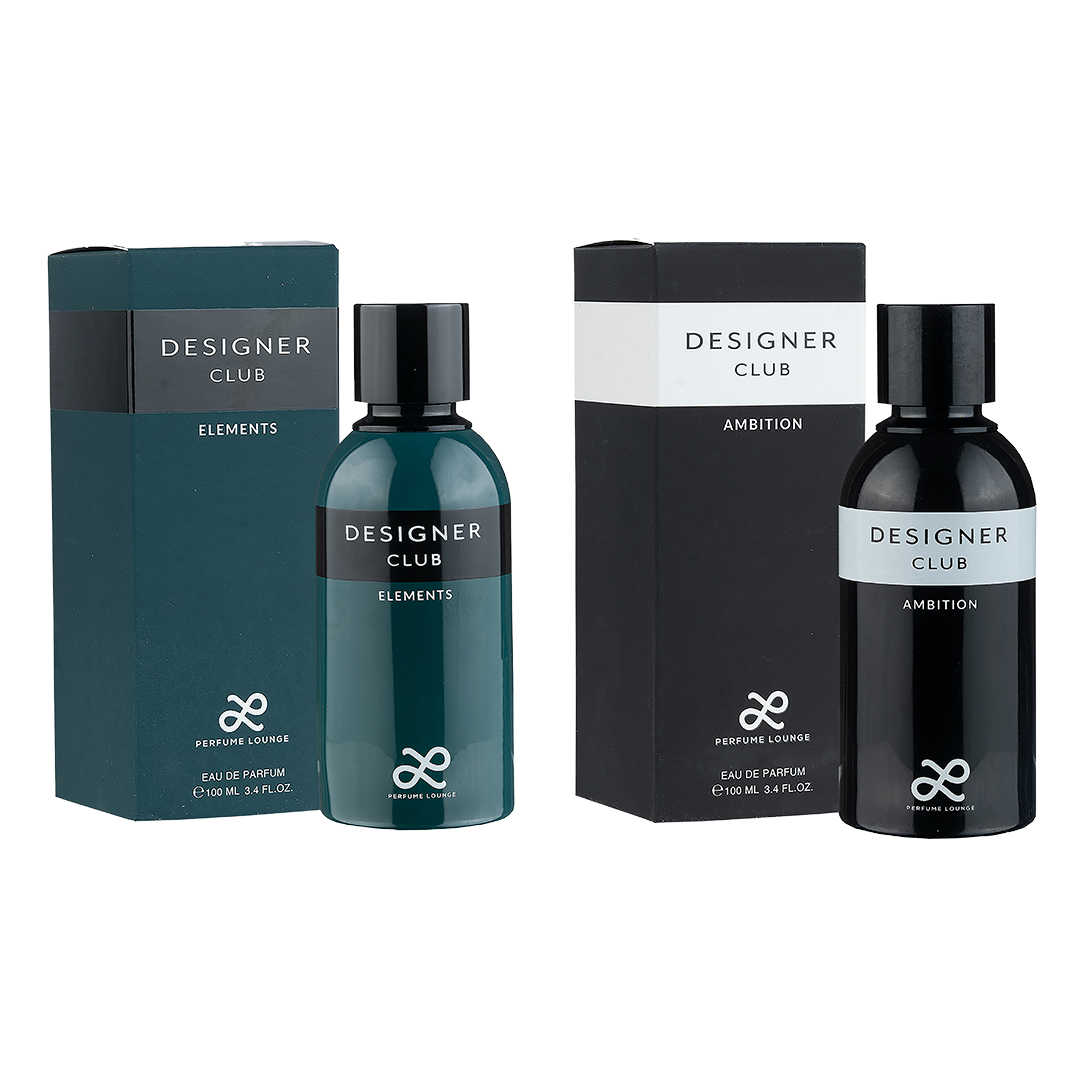 Designer Club Elements & Ambition By Perfume Lounge For Men(Pack of 2- 100ml each)