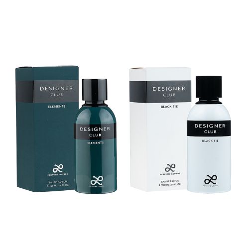 Designer Club Elements & Black Tie By Perfume Lounge For Men(Pack of 2- 100ml each)