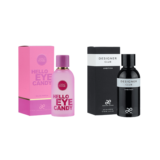 Designer Club Ambition & Gin & Tonic Hello eye candy By Perfume Lounge For Unisex (Pack of 2- 100ml each)