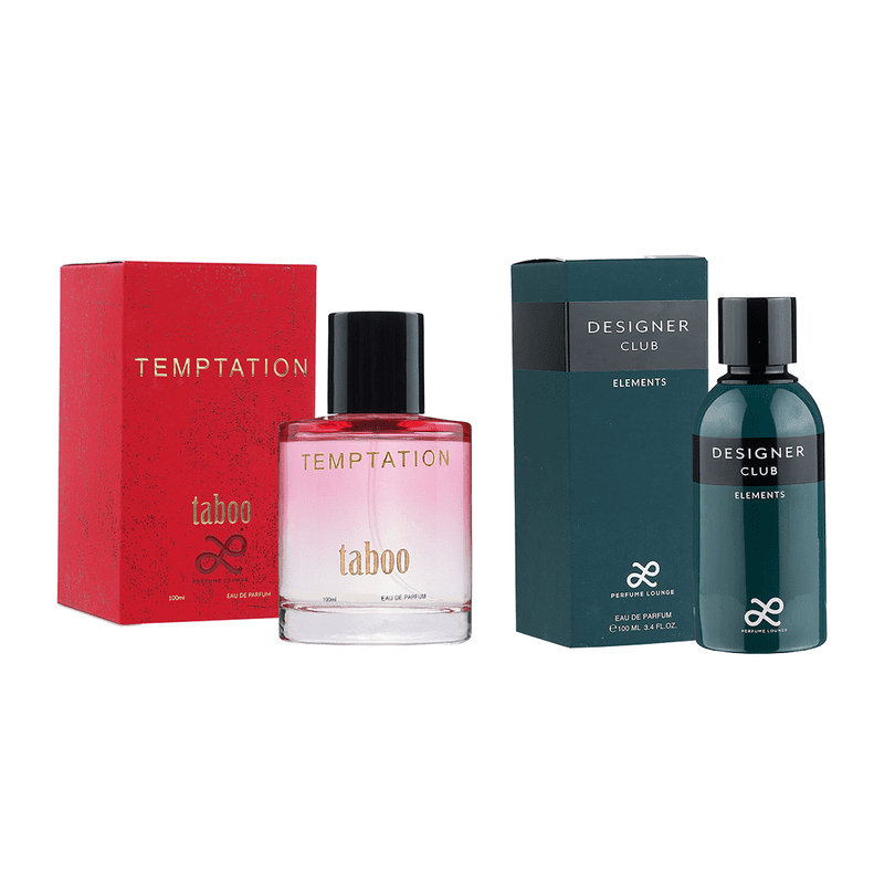 Designer Club Elements & Taboo Temptation By Perfume Lounge For Unisex (Pack of 2- 100ml each)